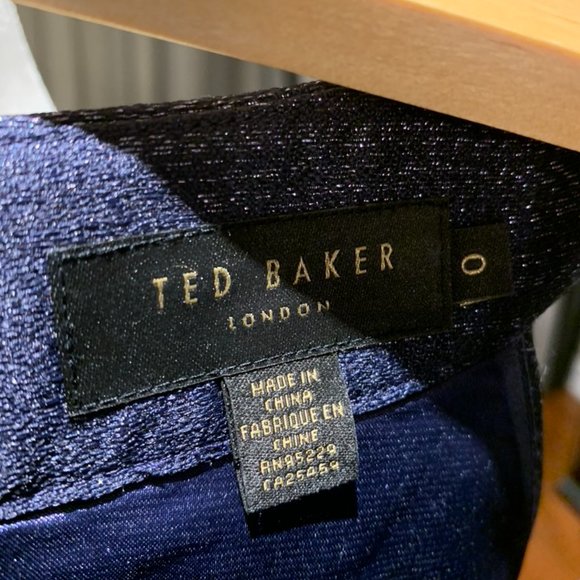 Ted Baker Navy/Floral Halter Mini Dress - Picture 2 of 5